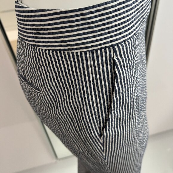 Ann Taylor Devin Ankle Pant in Seersucker Stretch Blue SZ 6 - Picture 7 of 13